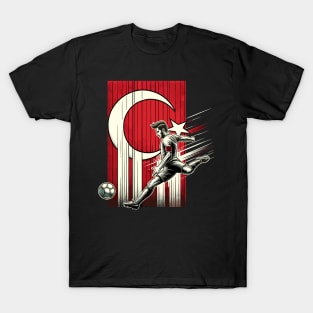 Dynamic Turkey Soccer Star in Action - Vector Design T-Shirt